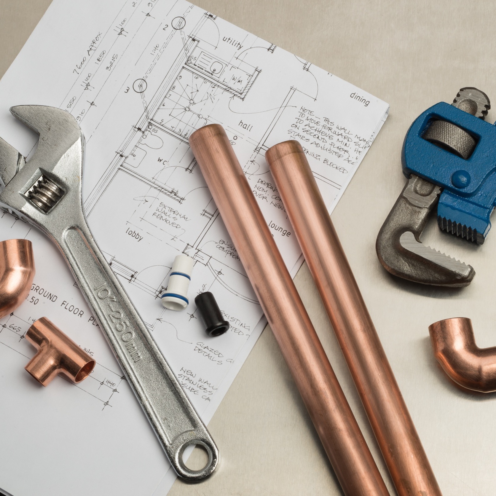 new construction plumbing plans and tools